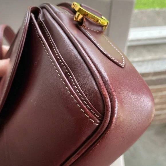 AUTHENTIC Cartier Burgundy CROSSBODY BAG With WALLET - Picture 4 of 16